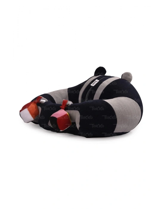 Oyuncaklı Bebek Oturma Destek Minderi - Devrilmez Bebek Koltuğu - Büyük Bebek Oturağı Lacivert Gri