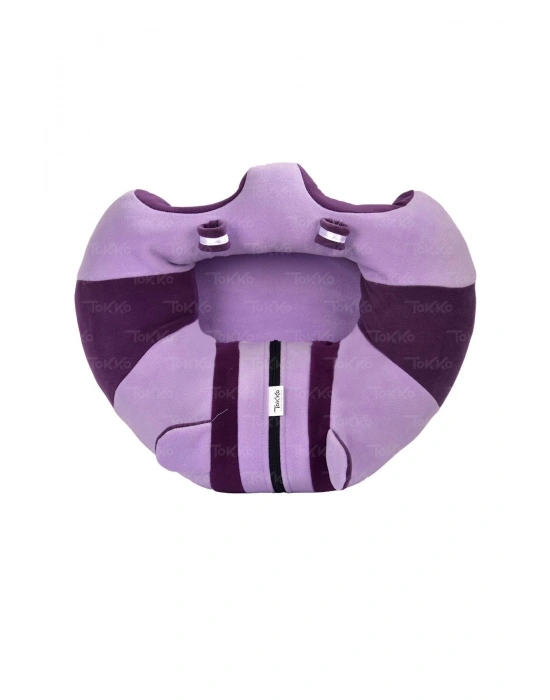 Oyuncaklı Bebek Oturma Destek Minderi - Devrilmez Bebek Koltuğu - Büyük Bebek Oturağı Lila Mor