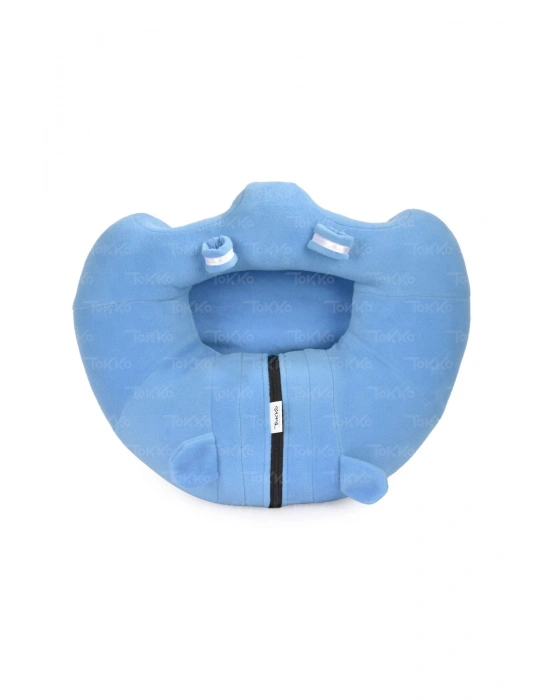 Oyuncaklı Bebek Oturma Destek Minderi - Devrilmez Bebek Koltuğu - Büyük Bebek Oturağı Mavi