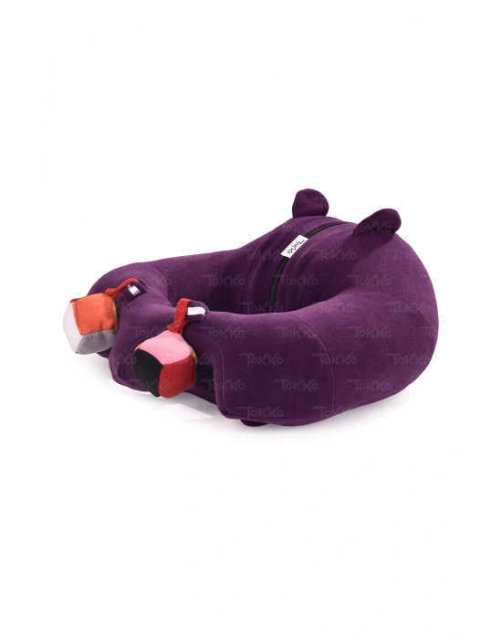 Oyuncaklı Bebek Oturma Destek Minderi - Devrilmez Bebek Koltuğu - Büyük Bebek Oturağı Mor