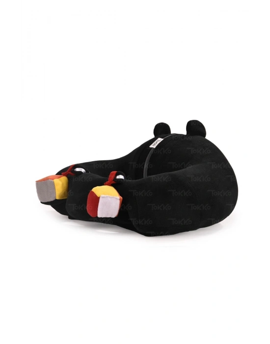 Oyuncaklı Bebek Oturma Destek Minderi - Devrilmez Bebek Koltuğu - Büyük Bebek Oturağı Siyah