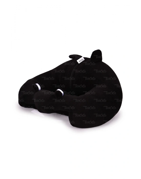 Oyuncaklı Bebek Oturma Destek Minderi - Devrilmez Bebek Koltuğu - Büyük Bebek Oturağı Siyah