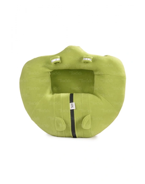 Oyuncaklı Bebek Oturma Destek Minderi - Devrilmez Bebek Koltuğu - Büyük Bebek Oturağı Yeşil