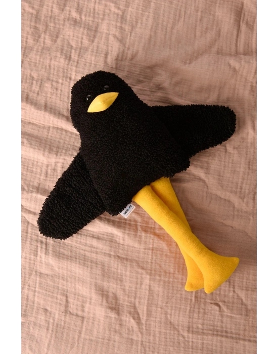 Sevimli Peluş Çocuk Uyku Arkadaşım - 50 Cm Çocuk Bebek Oyun Uyku Arkadaşı Duffy Ördek Karga Siyah