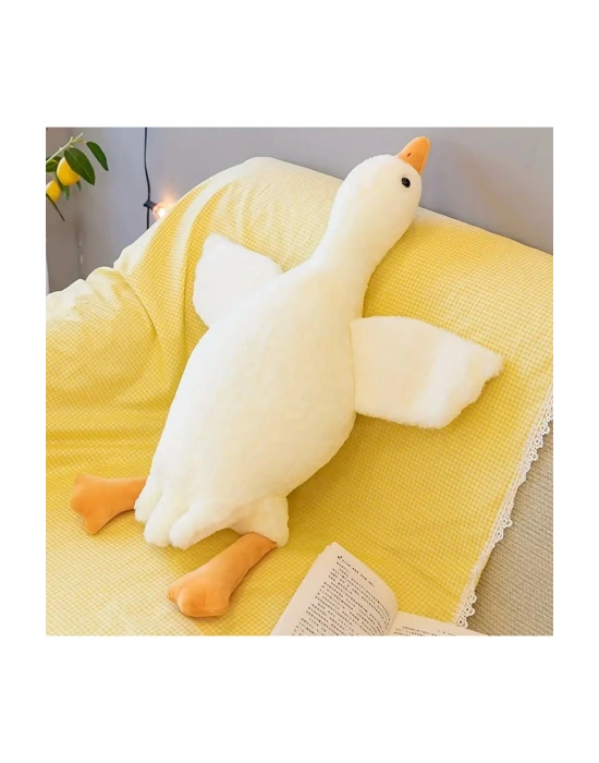 Sevimli Peluş Welsoft Çocuk Uyku Arkadaşım Uçan Kaz 75 Cm Bebek Uyku Yastığı Ördek Beyaz