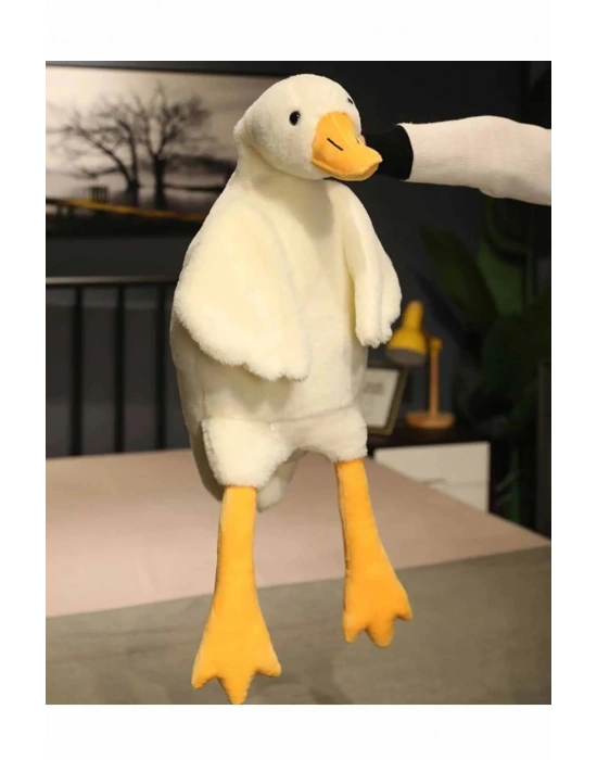 Sevimli Peluş Welsoft Çocuk Uyku Arkadaşım Uçan Kaz 75 Cm Bebek Uyku Yastığı Ördek Beyaz