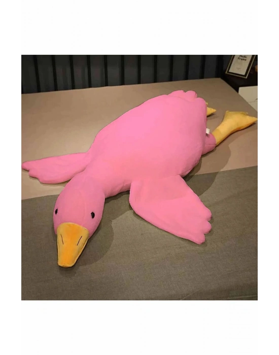 Sevimli Peluş Welsoft Çocuk Uyku Arkadaşım Uçan Kaz 75 Cm Bebek Uyku Yastığı Ördek Pembe