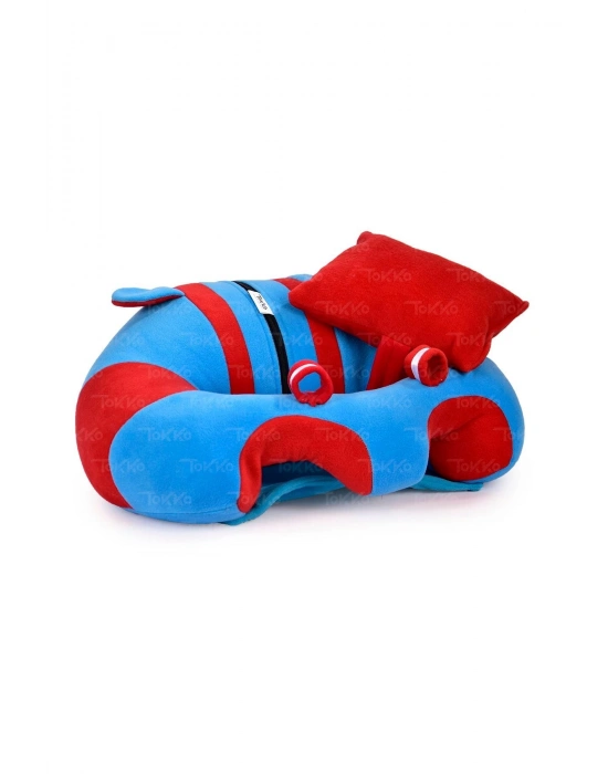 Yastık Hediyeli Bebek  Oturma Destek Minderi - Büyük Bebek Koltuğu  Bordo Mavi