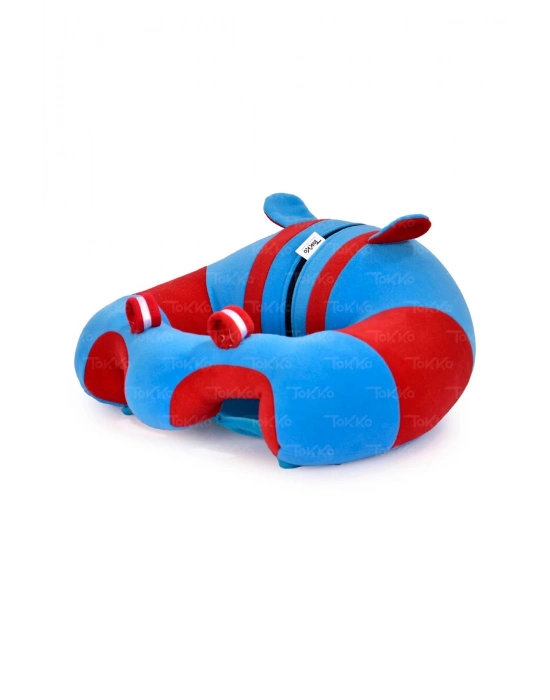 Yastık Hediyeli Bebek  Oturma Destek Minderi - Büyük Bebek Koltuğu  Bordo Mavi