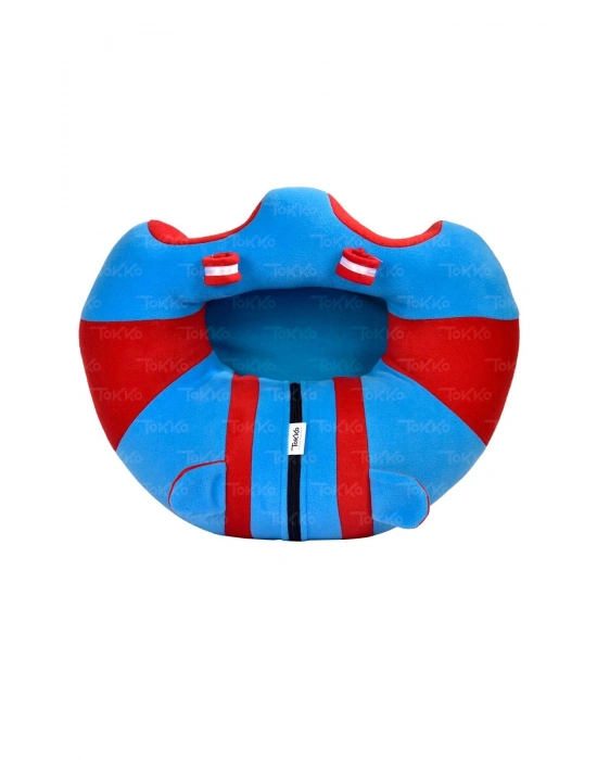 Yastık Hediyeli Bebek  Oturma Destek Minderi - Büyük Bebek Koltuğu  Bordo Mavi