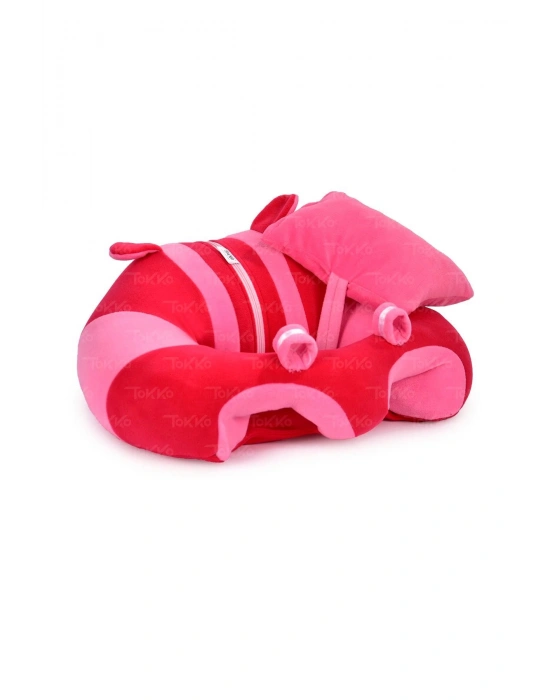 Yastık Hediyeli Bebek  Oturma Destek Minderi - Büyük Bebek Koltuğu  Fuşya Pembe