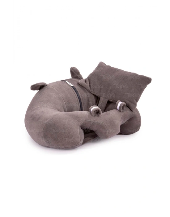 Yastık Hediyeli Bebek  Oturma Destek Minderi - Büyük Bebek Koltuğu  Gri