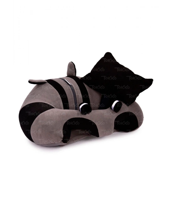 Yastık Hediyeli Bebek  Oturma Destek Minderi - Büyük Bebek Koltuğu  Gri Siyah