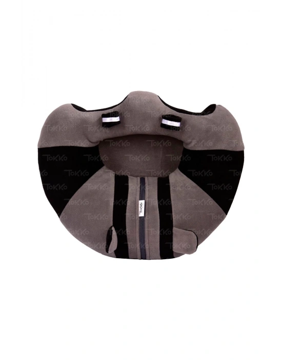 Yastık Hediyeli Bebek  Oturma Destek Minderi - Büyük Bebek Koltuğu  Gri Siyah