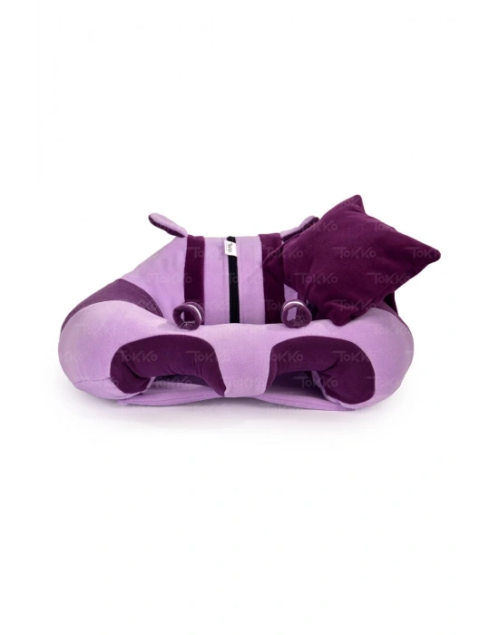 Yastık Hediyeli Bebek  Oturma Destek Minderi - Büyük Bebek Koltuğu  Lila Mor