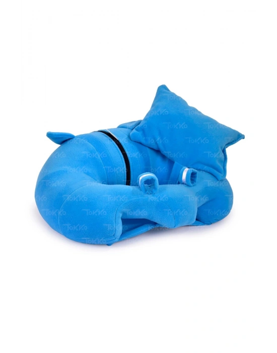 Yastık Hediyeli Bebek  Oturma Destek Minderi - Büyük Bebek Koltuğu  Mavi