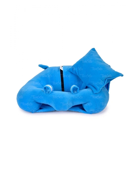 Yastık Hediyeli Bebek  Oturma Destek Minderi - Büyük Bebek Koltuğu  Mavi