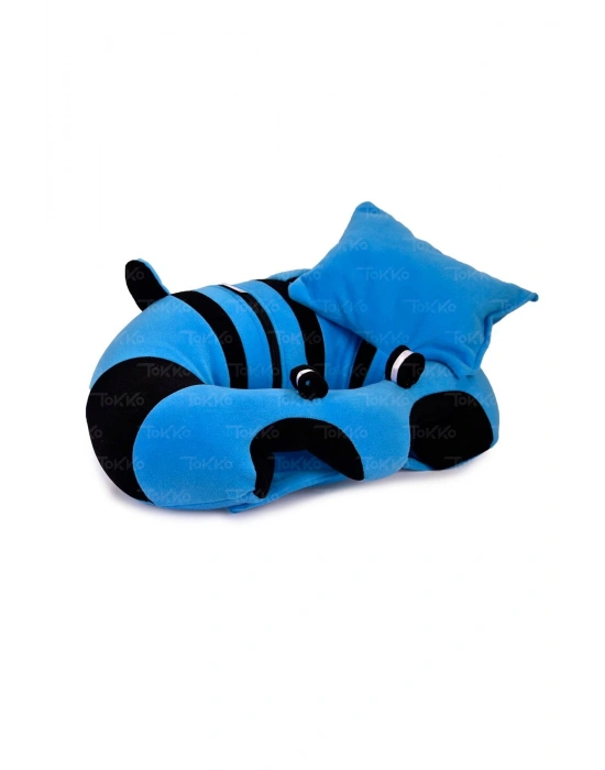 Yastık Hediyeli Bebek  Oturma Destek Minderi - Büyük Bebek Koltuğu  Mavi Siyah