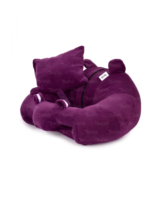 Yastık Hediyeli Bebek  Oturma Destek Minderi - Büyük Bebek Koltuğu  Mor