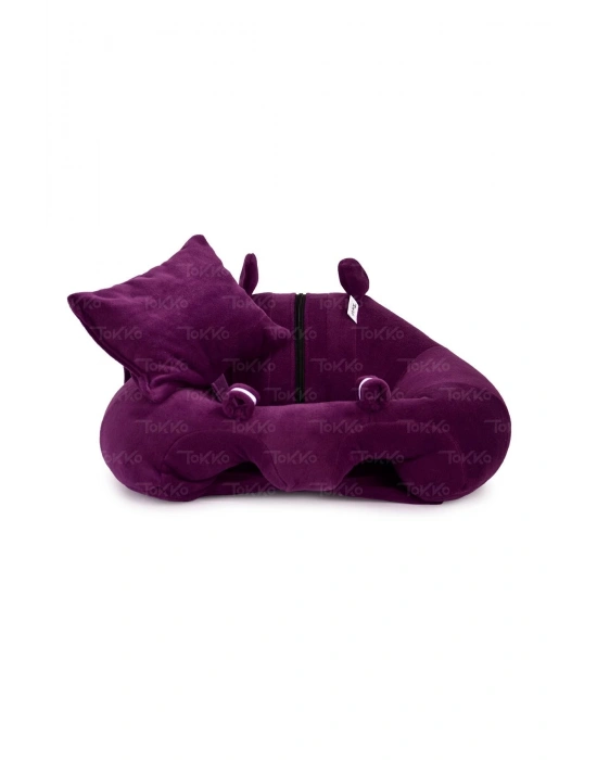 Yastık Hediyeli Bebek  Oturma Destek Minderi - Büyük Bebek Koltuğu  Mor