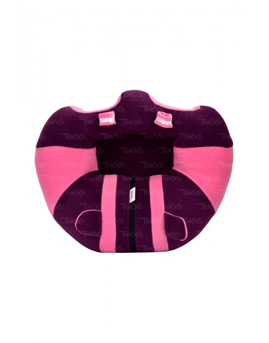 Yastık Hediyeli Bebek  Oturma Destek Minderi - Büyük Bebek Koltuğu  Mor Pembe