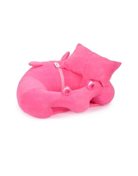 Yastık Hediyeli Bebek  Oturma Destek Minderi - Büyük Bebek Koltuğu  Pembe