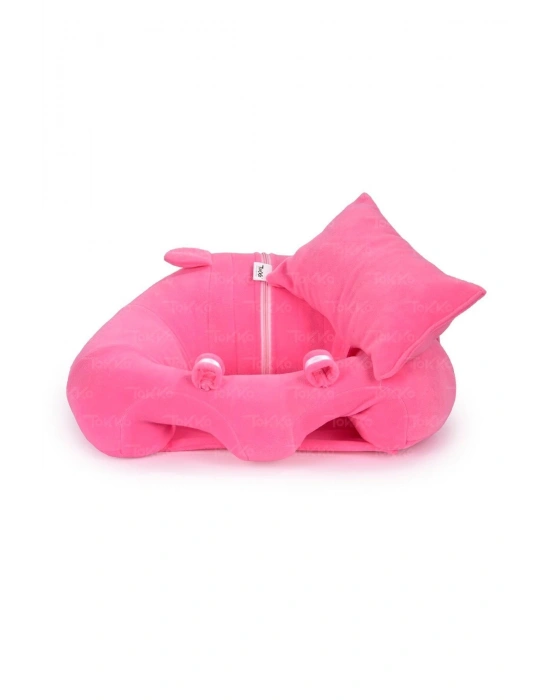 Yastık Hediyeli Bebek  Oturma Destek Minderi - Büyük Bebek Koltuğu  Pembe
