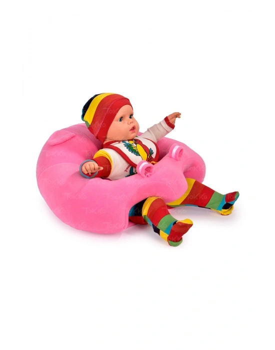 Yastık Hediyeli Bebek  Oturma Destek Minderi - Büyük Bebek Koltuğu  Pembe