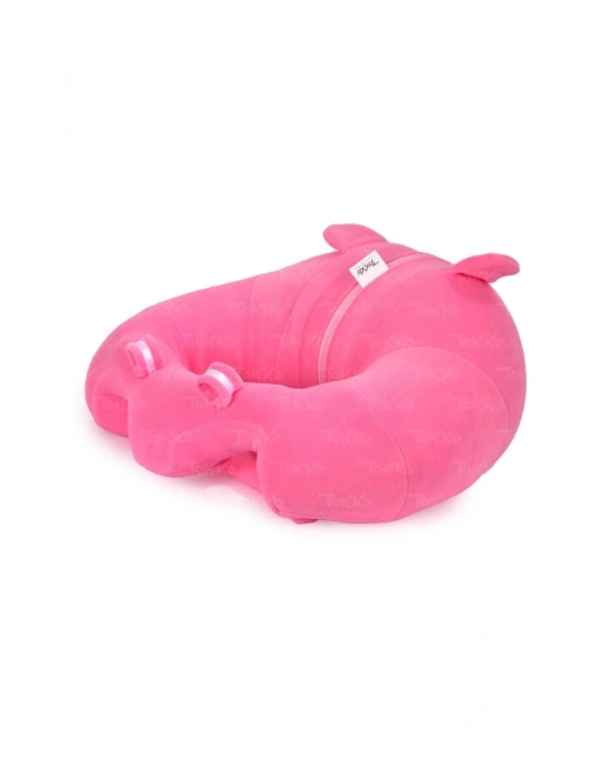 Yastık Hediyeli Bebek  Oturma Destek Minderi - Büyük Bebek Koltuğu  Pembe