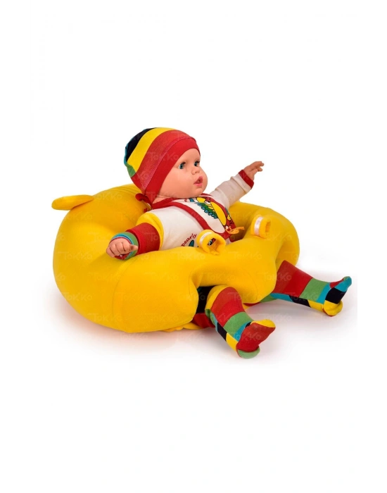 Yastık Hediyeli Bebek  Oturma Destek Minderi - Büyük Bebek Koltuğu  Sarı