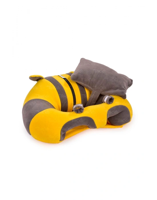 Yastık Hediyeli Bebek  Oturma Destek Minderi - Büyük Bebek Koltuğu  Sarı Gri