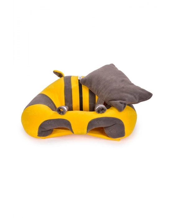 Yastık Hediyeli Bebek  Oturma Destek Minderi - Büyük Bebek Koltuğu  Sarı Gri