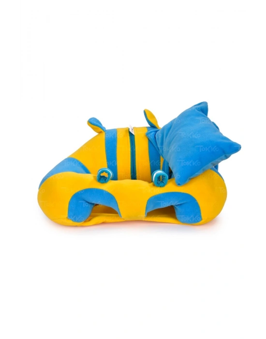 Yastık Hediyeli Bebek  Oturma Destek Minderi - Büyük Bebek Koltuğu  Sarı Mavi