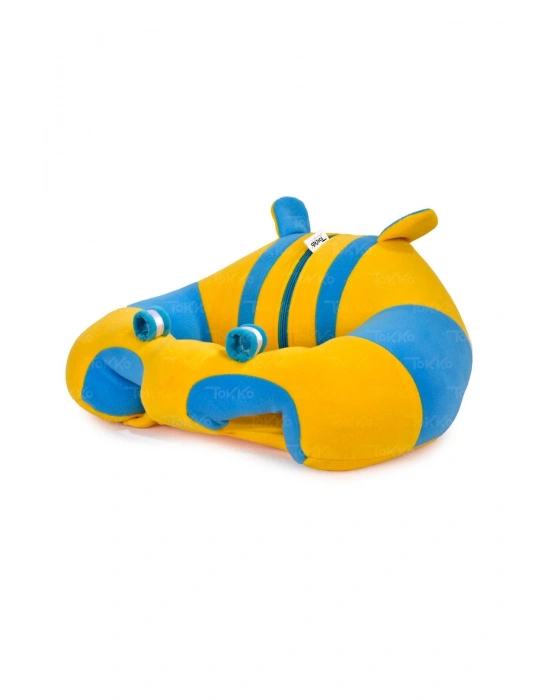 Yastık Hediyeli Bebek  Oturma Destek Minderi - Büyük Bebek Koltuğu  Sarı Mavi