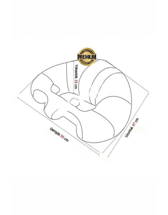 Yastık Hediyeli Bebek  Oturma Destek Minderi - Büyük Bebek Koltuğu  Sarı Mavi