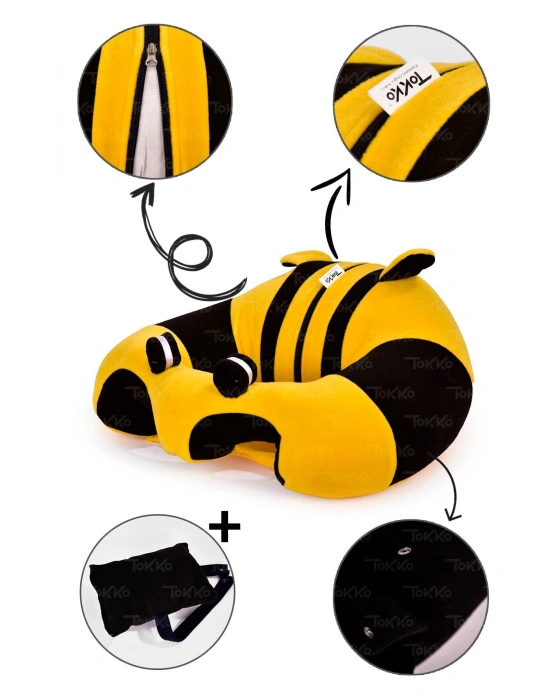 Yastık Hediyeli Bebek  Oturma Destek Minderi - Büyük Bebek Koltuğu  Sarı Siyah