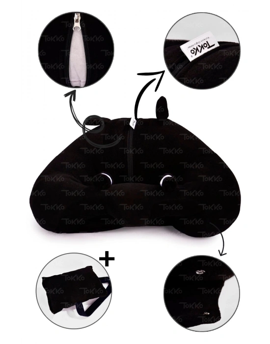 Yastık Hediyeli Bebek  Oturma Destek Minderi - Büyük Bebek Koltuğu  Siyah