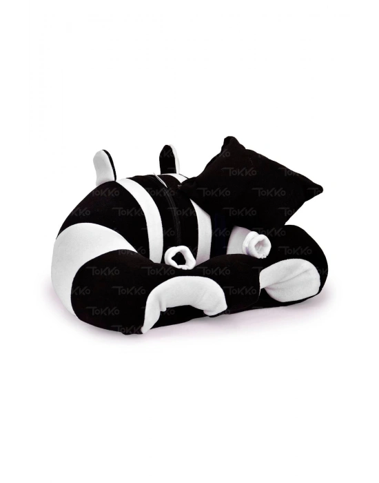 Yastık Hediyeli Bebek  Oturma Destek Minderi - Büyük Bebek Koltuğu  Siyah Beyaz