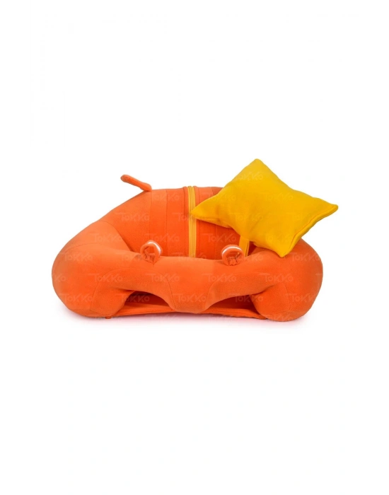 Yastık Hediyeli Bebek  Oturma Destek Minderi - Büyük Bebek Koltuğu  Turuncu