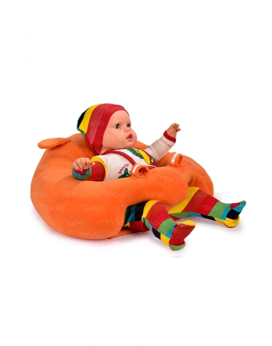 Yastık Hediyeli Bebek  Oturma Destek Minderi - Büyük Bebek Koltuğu  Turuncu