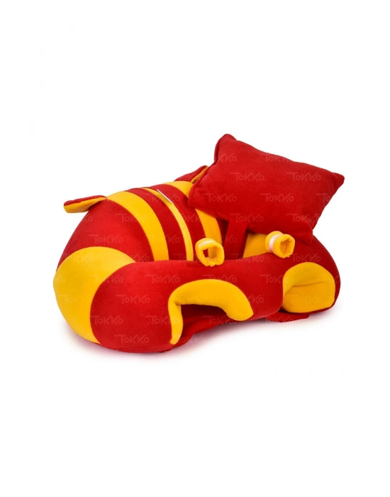 Yastık Hediyeli  Oturma Destek Minderi - Büyük Bebek Koltuğu  Sarı Kırmızı