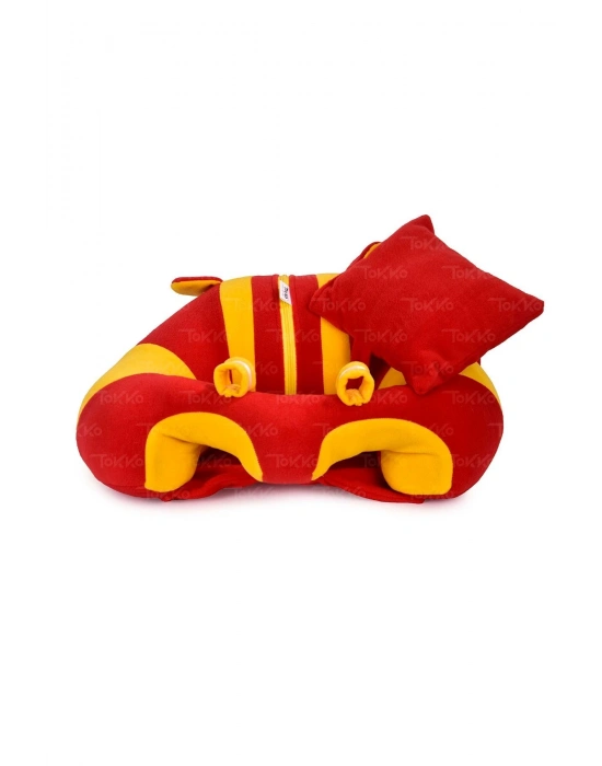 Yastık Hediyeli  Oturma Destek Minderi - Büyük Bebek Koltuğu  Sarı Kırmızı
