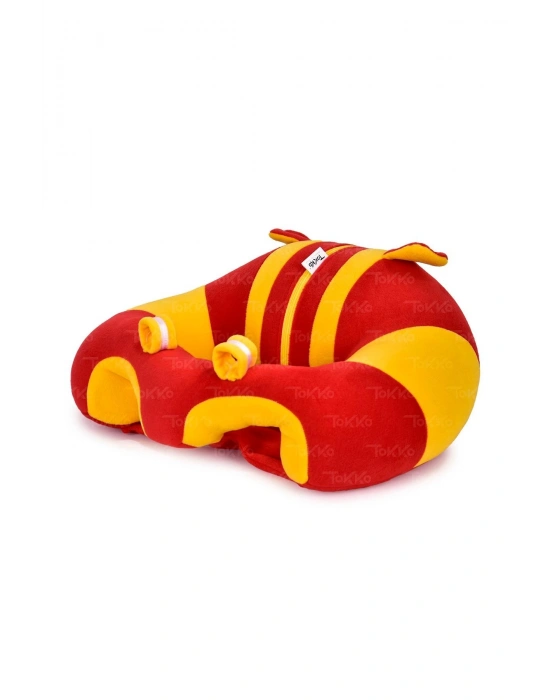 Yastık Hediyeli  Oturma Destek Minderi - Büyük Bebek Koltuğu  Sarı Kırmızı