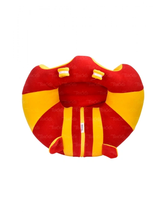 Yastık Hediyeli  Oturma Destek Minderi - Büyük Bebek Koltuğu  Sarı Kırmızı