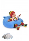 Elyaf Dolgu Bebek Oturma Destek Minderi - Devrilmez Bebek Koltuğu - Büyük Bebek Oturağı Mavi