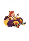 Elyaf Dolgu Bebek Oturma Destek Minderi - Devrilmez Bebek Koltuğu - Büyük Bebek Oturağı Mor Sarı