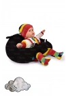 Elyaf Dolgu Bebek Oturma Destek Minderi - Devrilmez Bebek Koltuğu - Büyük Bebek Oturağı Siyah