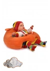 Elyaf Dolgu Bebek Oturma Destek Minderi - Devrilmez Bebek Koltuğu - Büyük Bebek Oturağı Turuncu