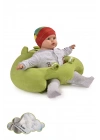 Elyaf Dolgu Bebek Oturma Destek Minderi - Devrilmez Bebek Koltuğu - Büyük Bebek Oturağı Yeşil
