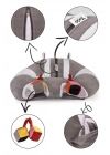 Oyuncaklı Bebek Oturma Destek Minderi - Devrilmez Bebek Koltuğu - Büyük Bebek Oturağı Gri Beyaz